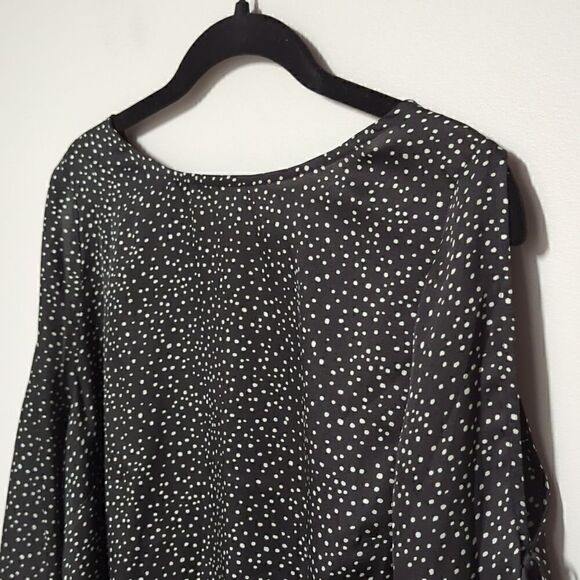 Lane Bryant Black and White Cold Shoulder Blouse - Picture 2 of 7